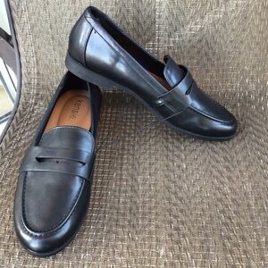 Kenzie Gitty Black Vegan Leather Penny Loafers Shoes